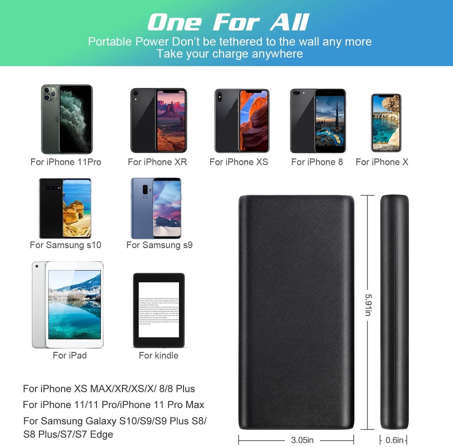 Portable Charger 26800mAh Power Bank Ultra-High Capacity Universal External Battery Pack with 4 LED Indicator Dual USB Ports Battery Backup for Smart PhonesTablet and More-[Black]