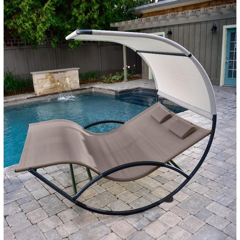 Vivere Cocoa Aluminum Double Chaise Rocker