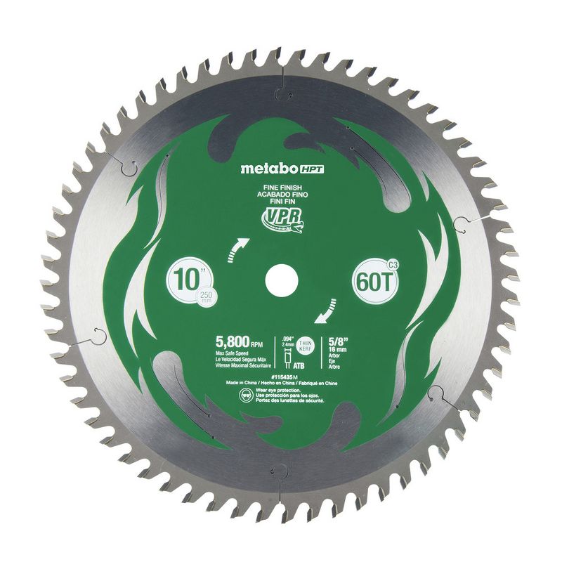 Metabo HPT 115435M 10 in. 60-Tooth Fine Finish VPR Blade