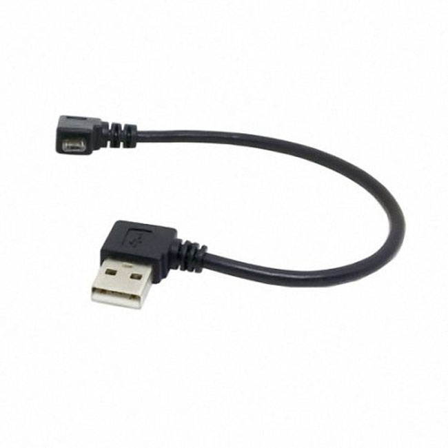 FVH Left angled 90 degree Micro USB 5pin Male to Left Angled USB Data Charge Cable 20cm for Cell phone & Tablet U2-075-LE