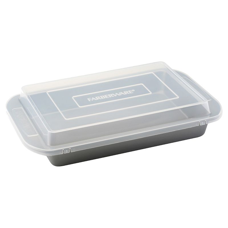 Farberware Rectangular Cake Pan with Plastic Lid (9" x 13")