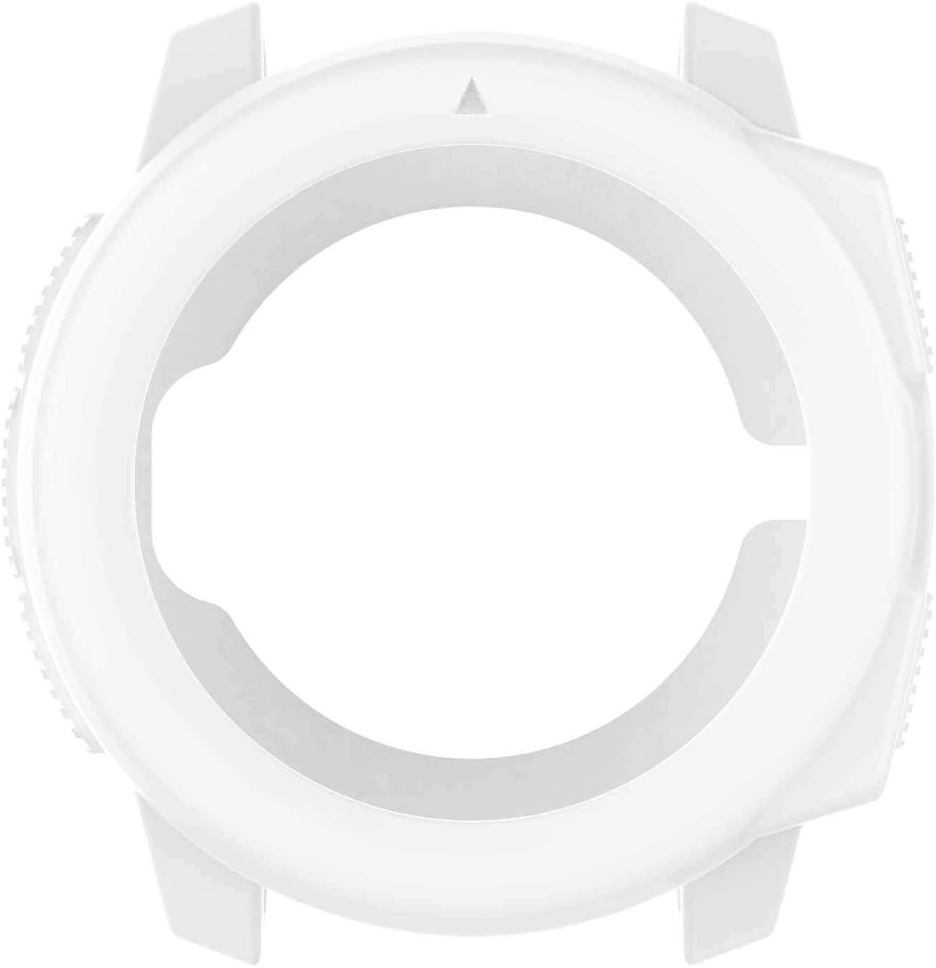 FitTurn Case Compatible with Garmin Instinct,Instinct Solar Watch Case Sleeve Slim Designer Sleeve Protector Armor Anti-Scratch Bezel Silicone Band Cover Case for Garmin Instinct GPS (White)