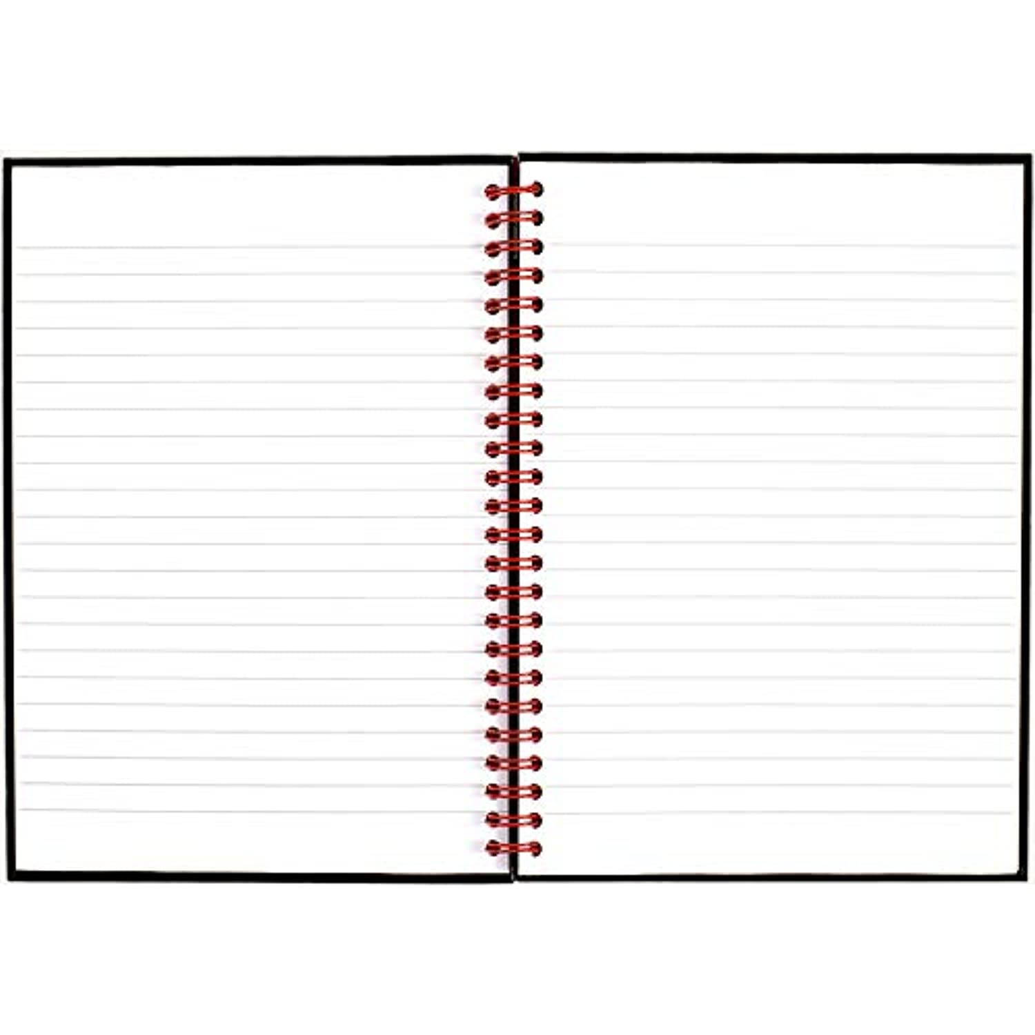 Black n Red Twin Spiral Hardcover Notebook, Medium, Black/Red, 70 Ruled Sheets, Pack of 6 (L67000)