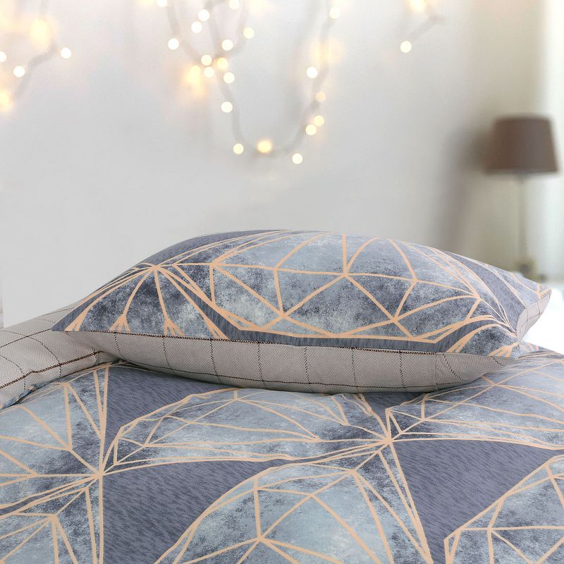 2 Pcs Twin Double Brushed Microfiber Masonry Pattern Duvet Cover Bedding Sets Gray  - PiccoCasa