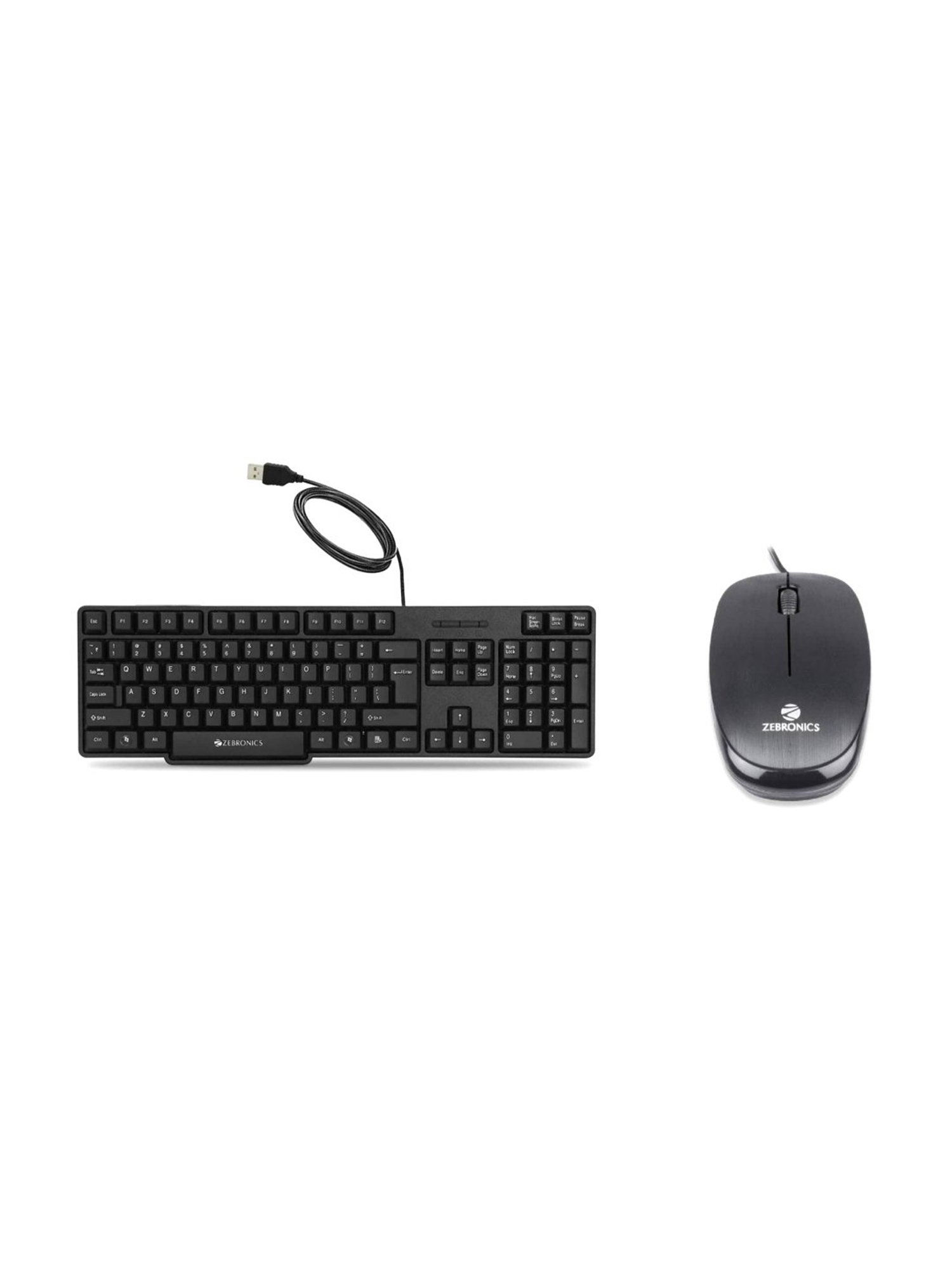 Zebronics K20 Wired Keyboard and Power Optical Mouse Combo Set (Black)