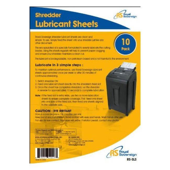 Royal Sovereign RS-SLS Shredder Lubricant Sheets - 10 Pack