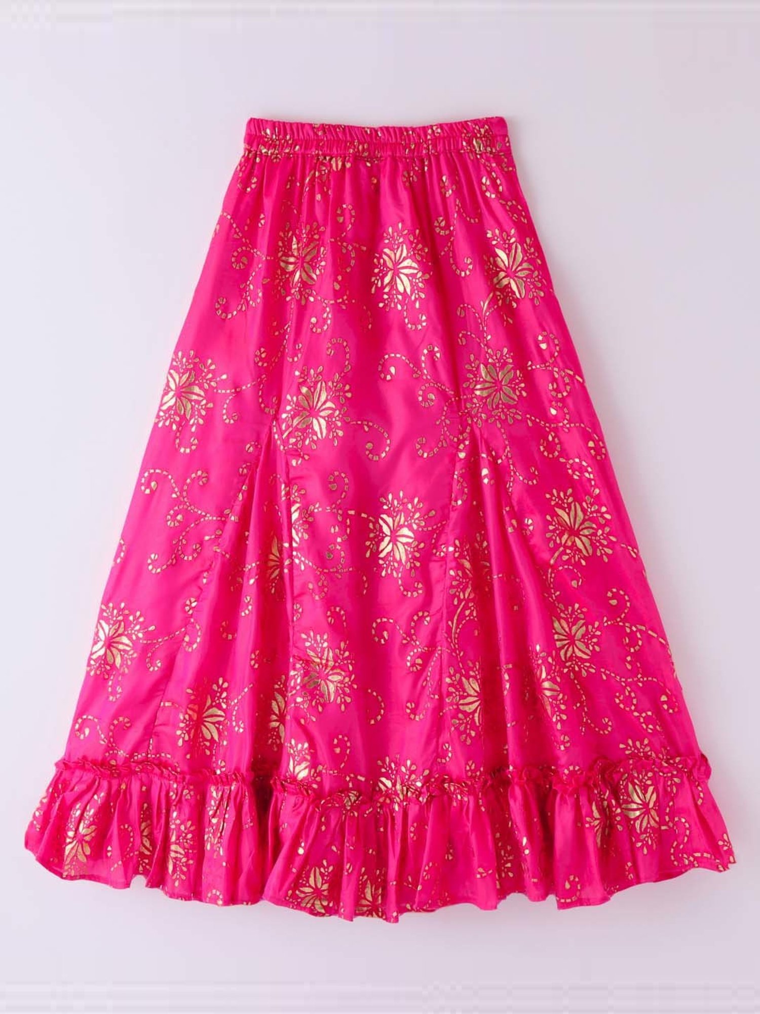 TWISHA Kids Off-White & Pink Embroidered Top Set