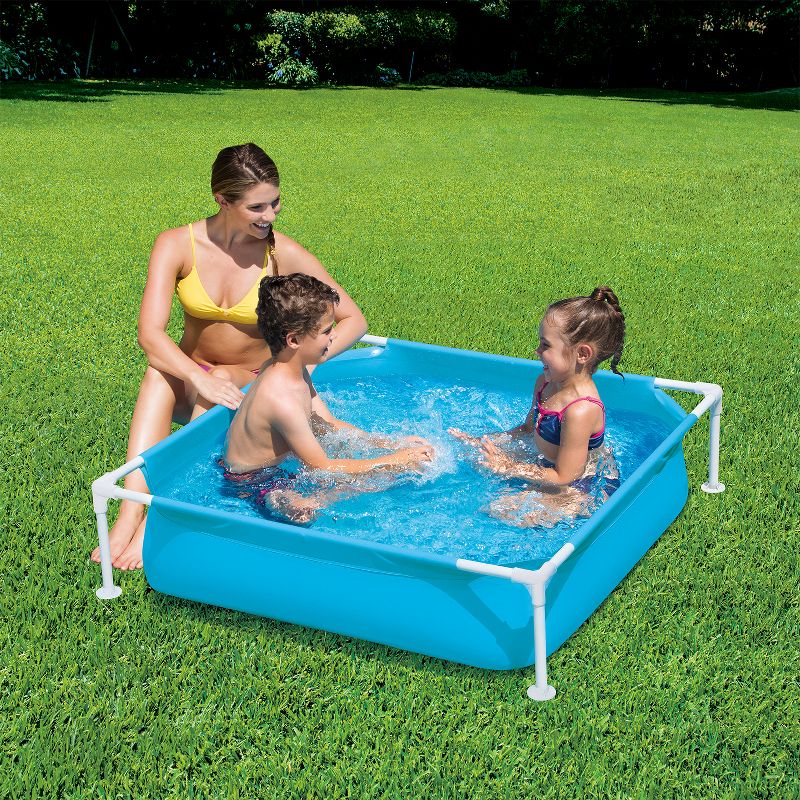Summer Waves P30404122156 Outdoor Backyard Kids Toddler Baby Kiddie Swimming Pool, 4 x 4 x 1 Feet, Blue