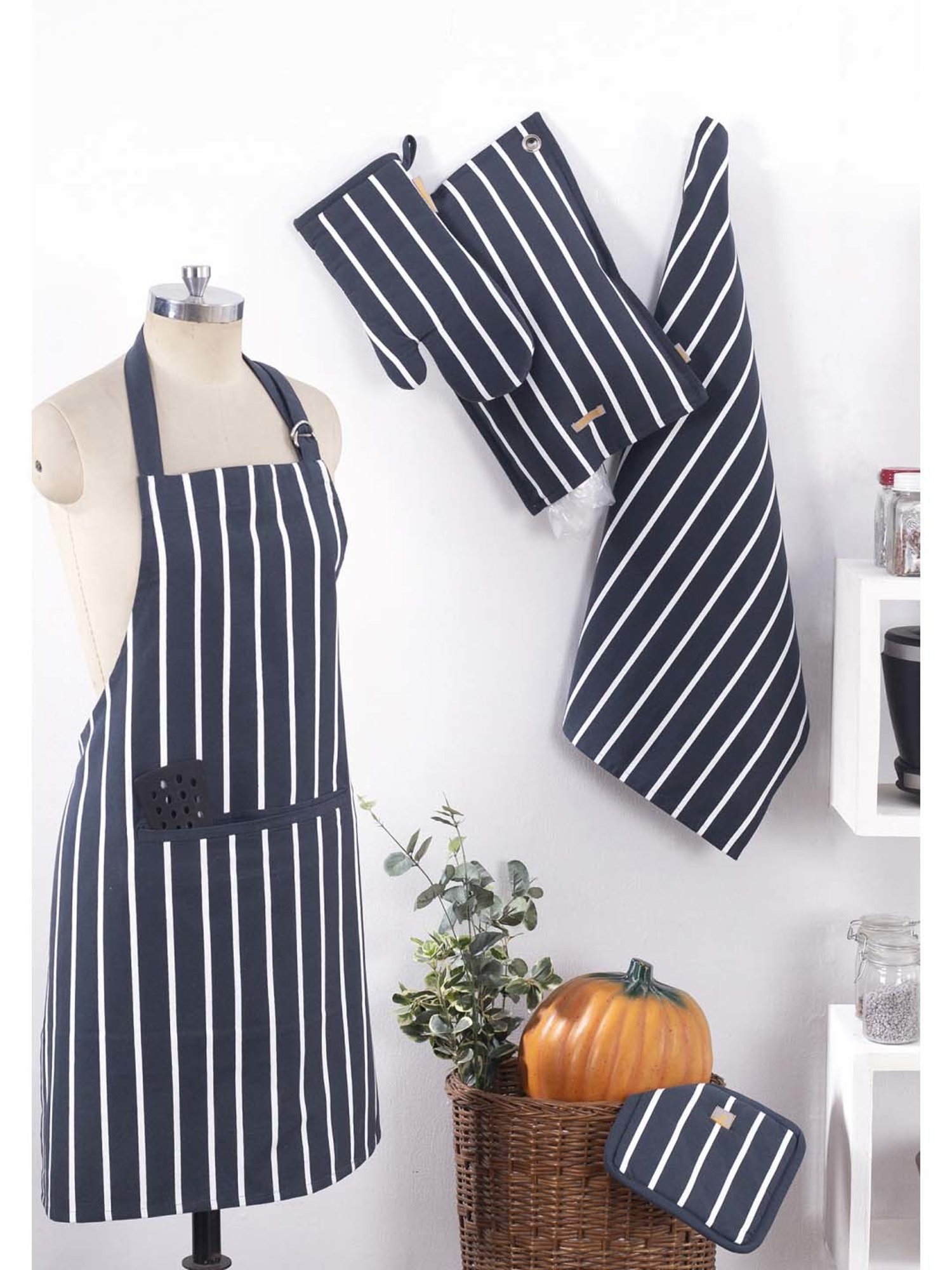 Maspar Navy 100% Cotton 225 GSM Table Linen Set