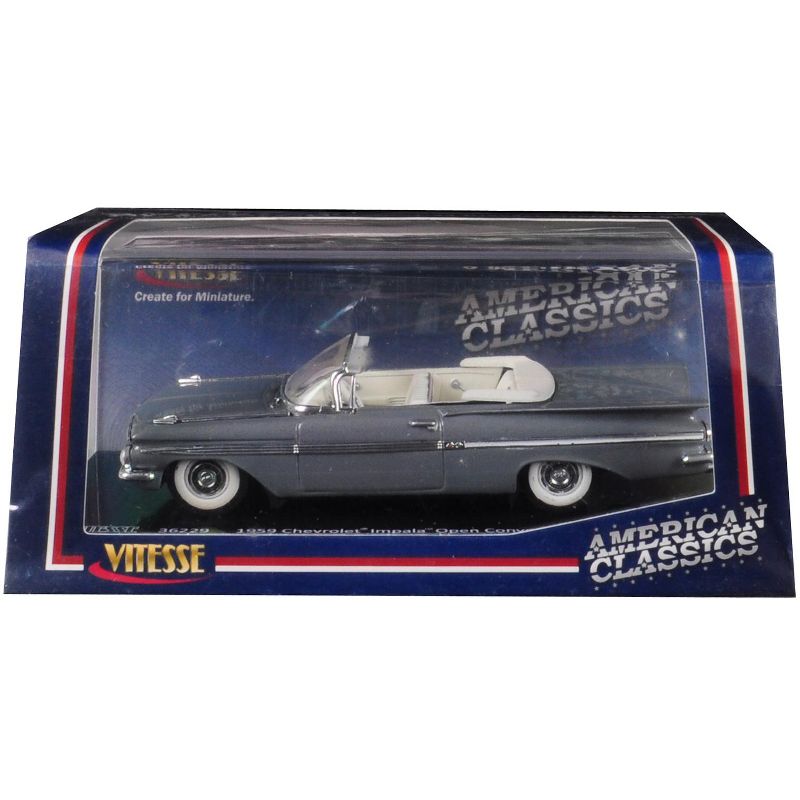 1959 Chevrolet Impala Open Convertible Grecian Gray 1/43 Diecast Model Car by Vitesse
