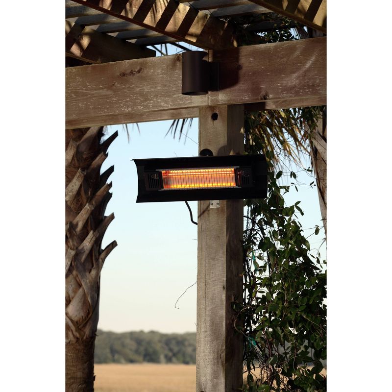Black Steel Wall Mounted Infrared Patio Heater - Fire Sense