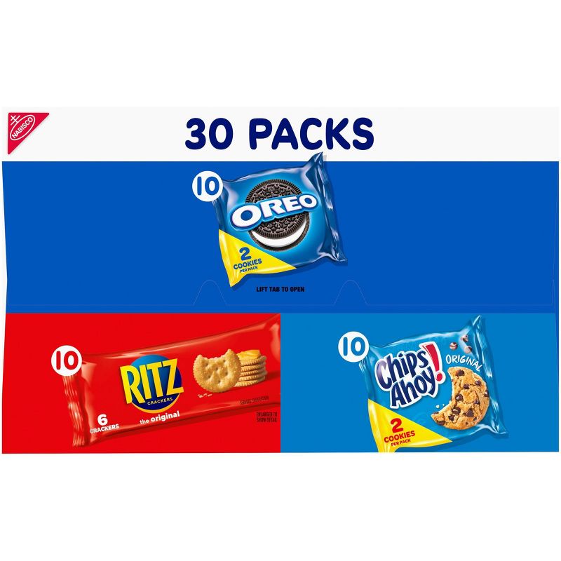 Nabisco Oreo, Ritz & Chips Ahoy Snacking Essentials Variety Pack - 30ct/22.3oz
