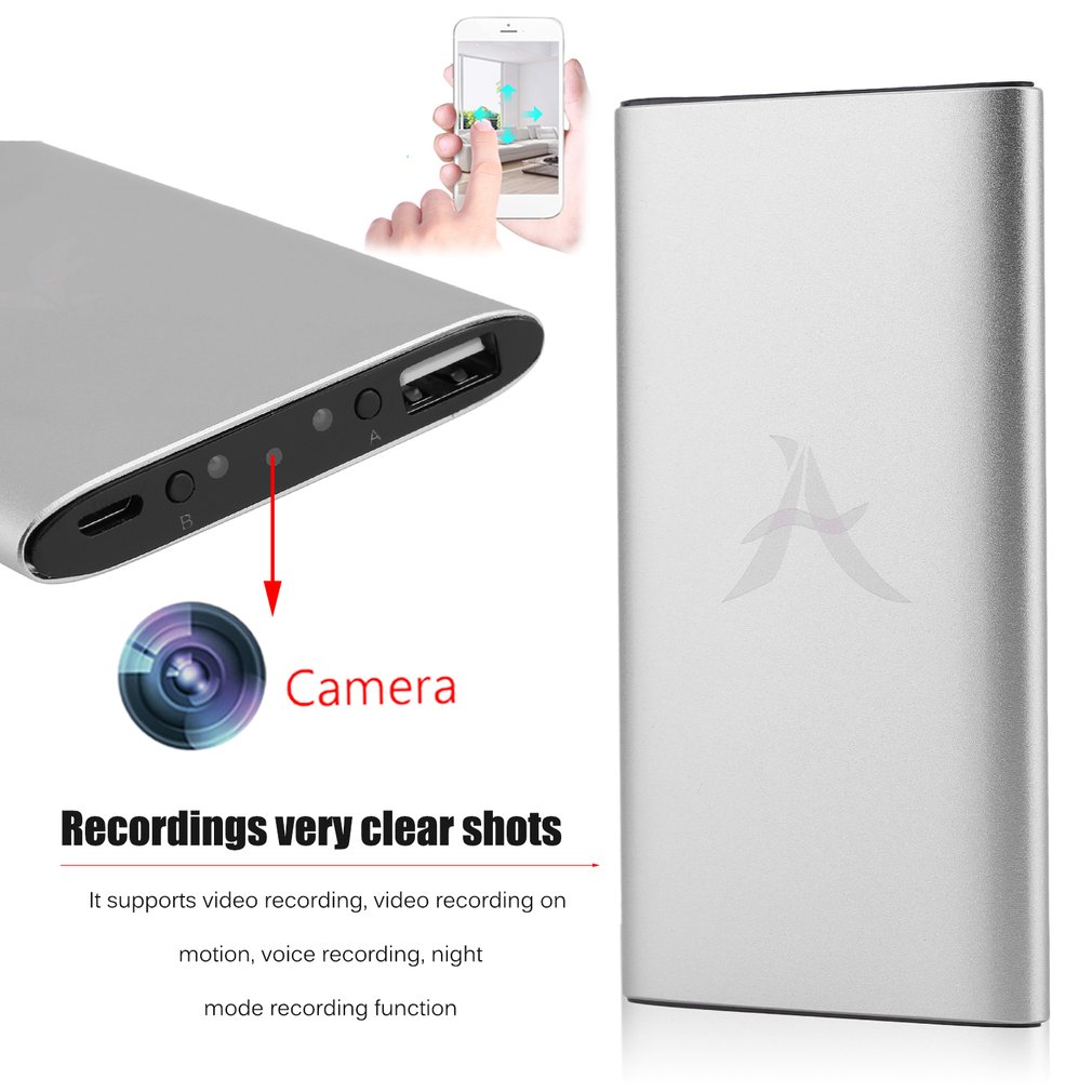 HD Power Bank  Camera Safe Guard Camera Video Recorder Monitoring 32G,silver