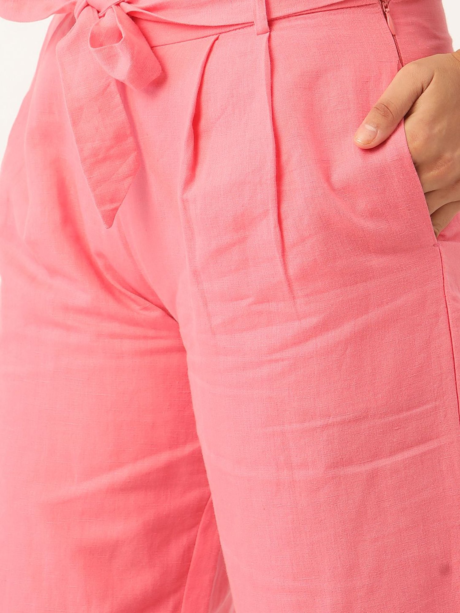 Rooted Pink Regular Fit Trousers