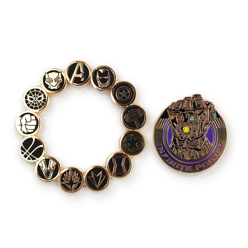 SalesOne LLC Marvel Avengers: Infinity War Official Infinity Gauntlet and Avengers Pin Set