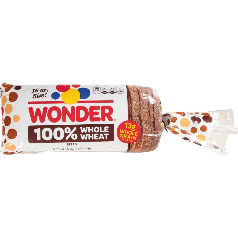 Wonder 100% Whole Wheat Sliced Bread - 16oz