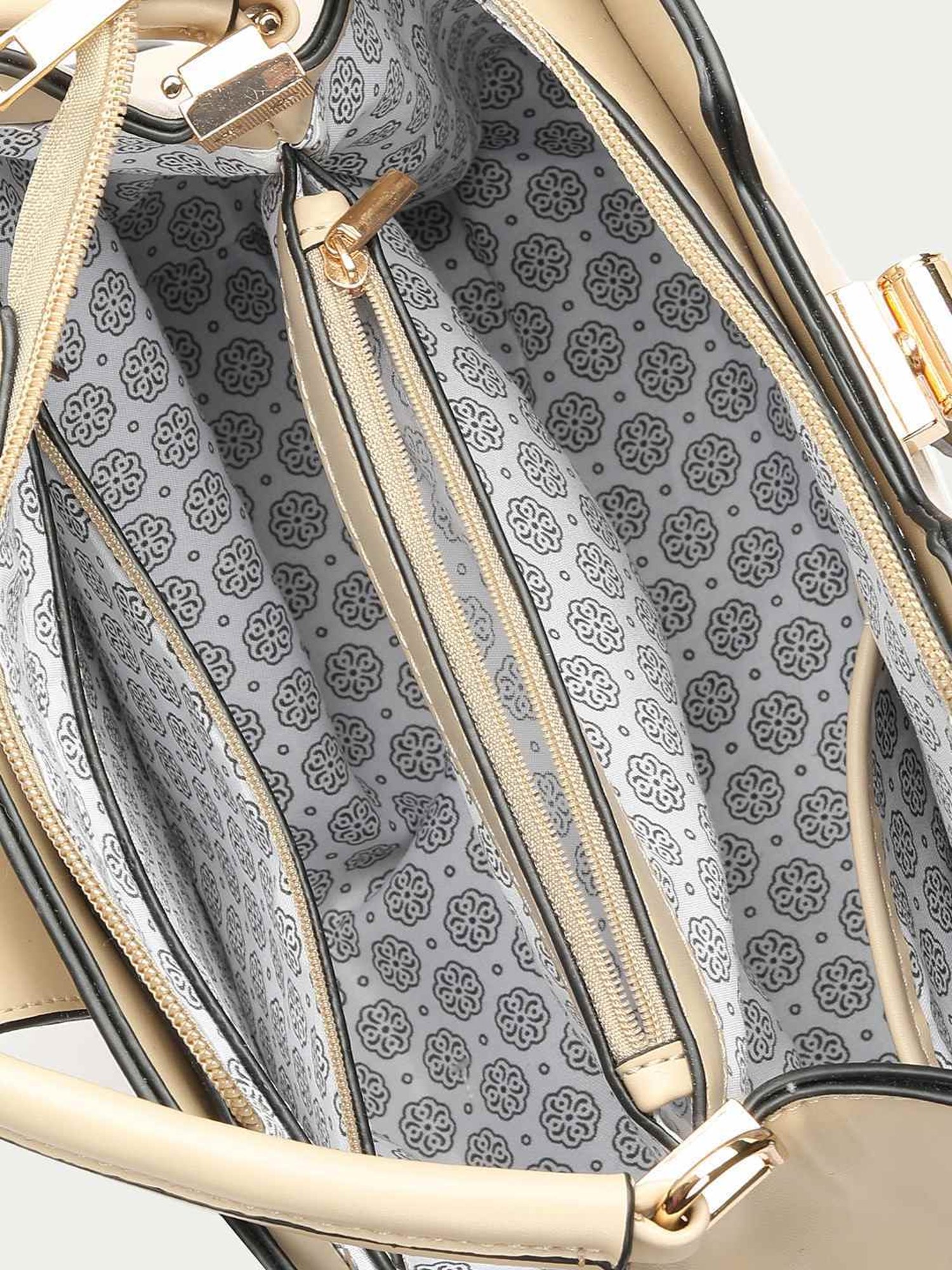 Code by Lifestyle Beige Solid Handbag