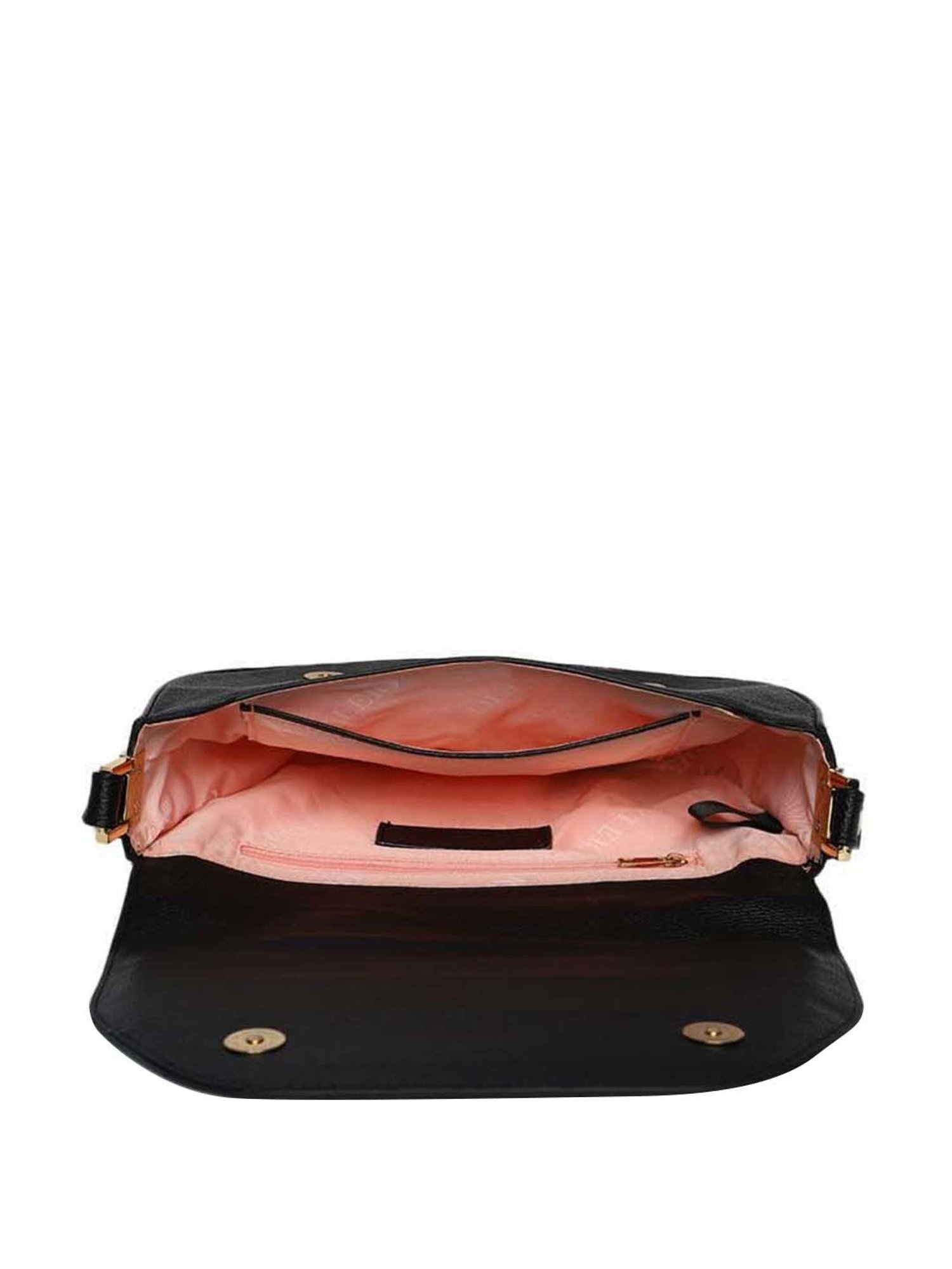 KLEIO Black Solid Medium Sling Handbag