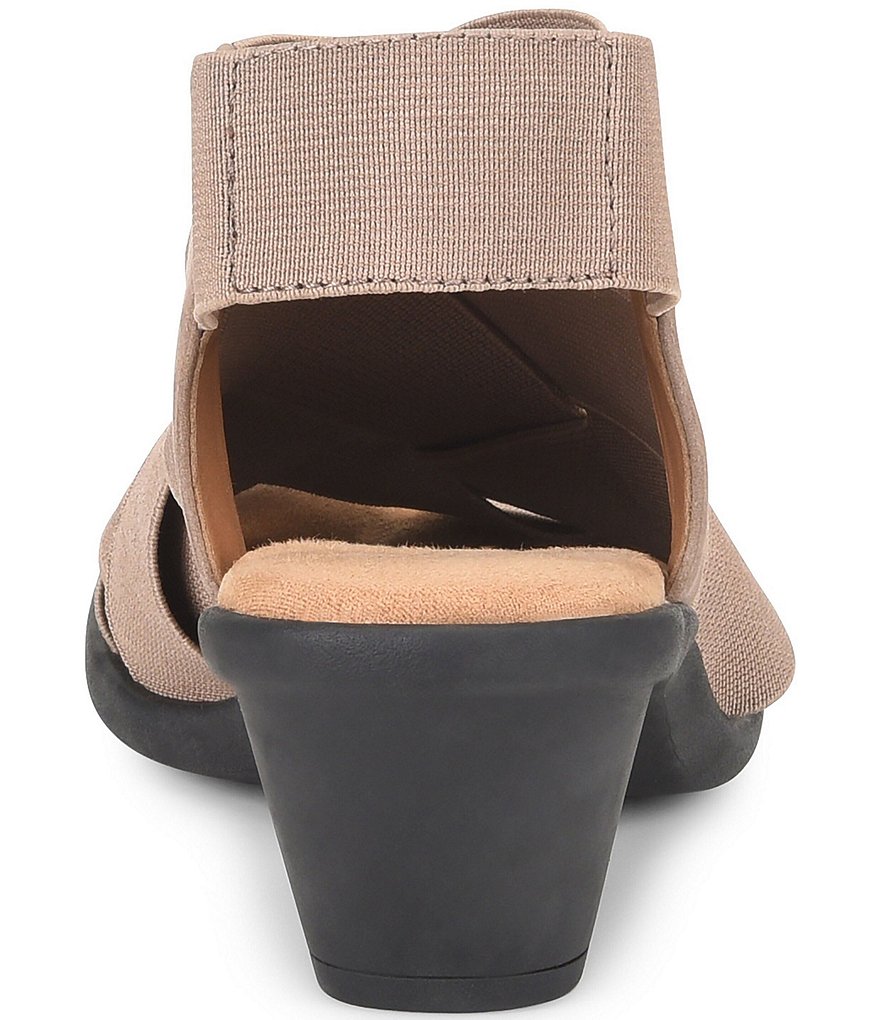 Comfortiva Farrow Elastic & Suede Woven Block Heel Sandals