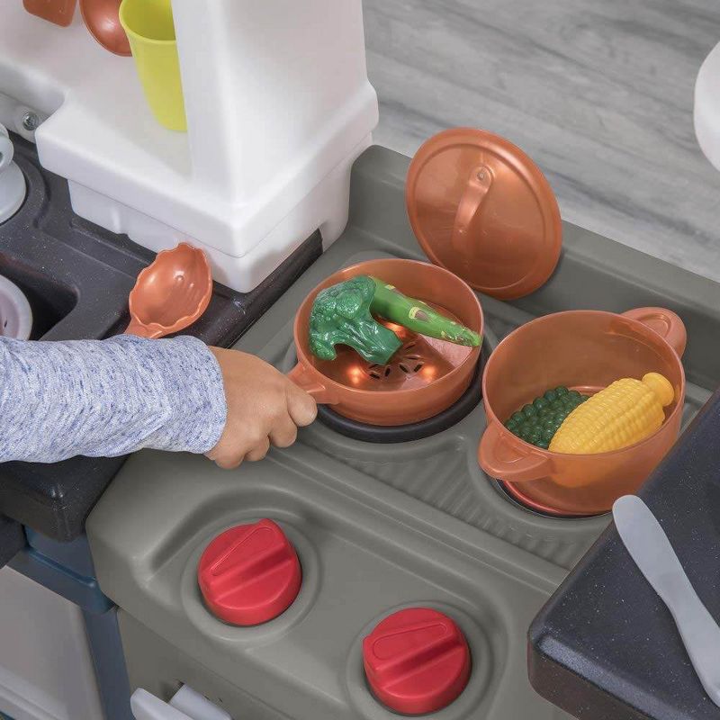 Step2 Plastic Pretend Play Modern Metro Kitchen Set with Utensil Accessories