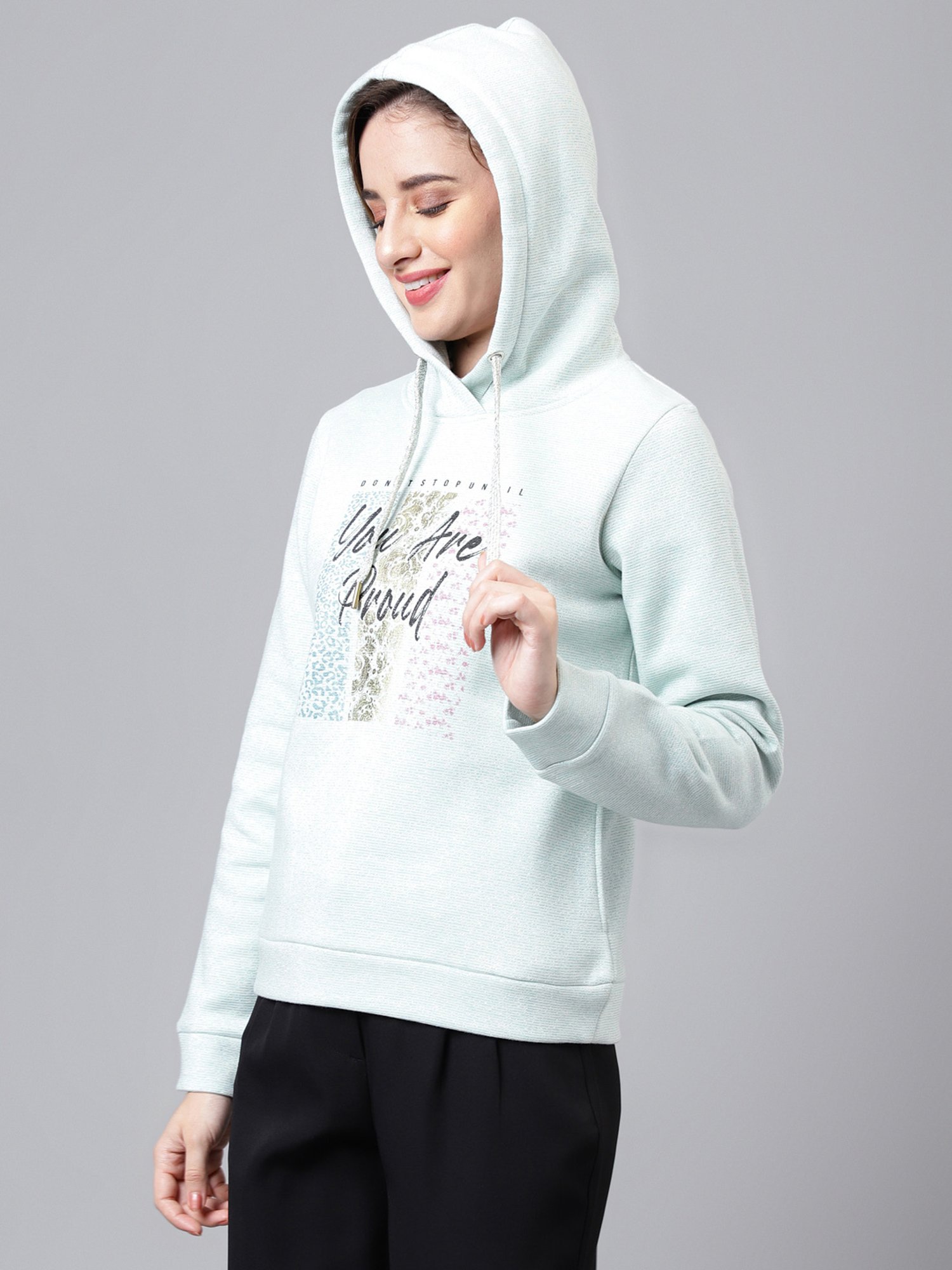 Latin Quarters Green Graphic Print Hoodie