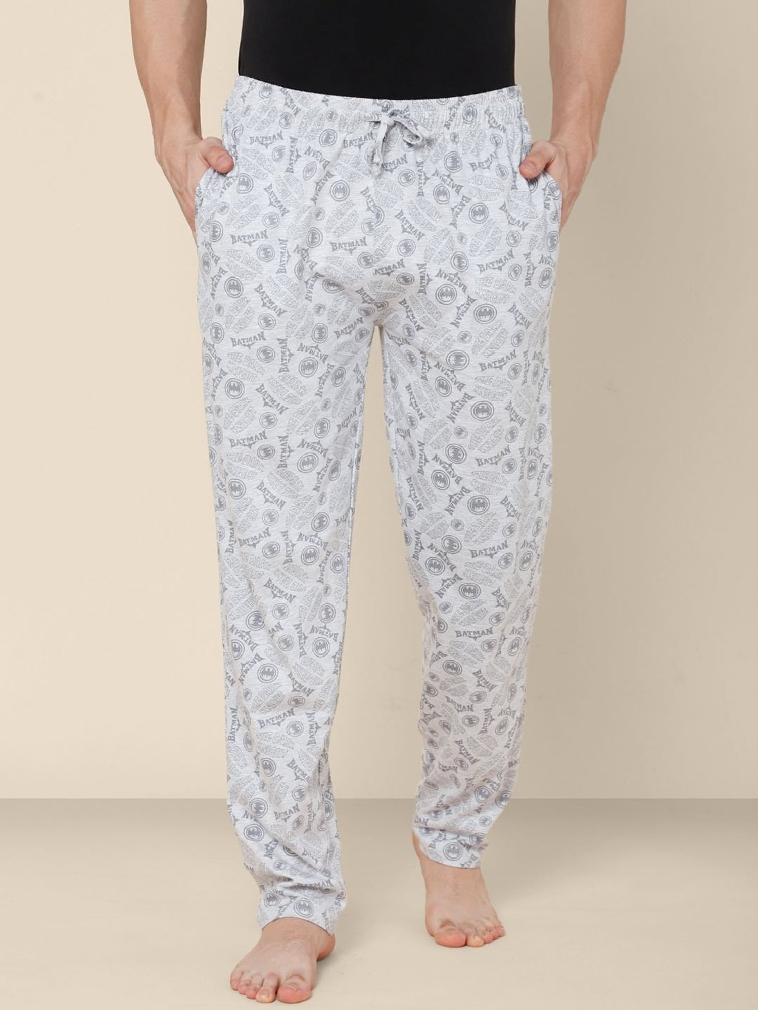 Free Authority Grey Cotton Regular Fit Batman Printed Nightwear Pyjamas