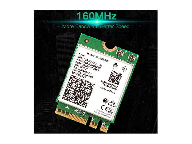 2400Mbps WiFi 6 M.2 Key E For Intel AX200 Dual Band Wireless Adapter, AX200NGW Bluetooth 5.0 Wi-Fi Network Card, 2.4Ghz/5Ghz, 802.11ac/ax, Support MU-MIMO, OFDMA, Support Windows 10 For Laptop Desktop