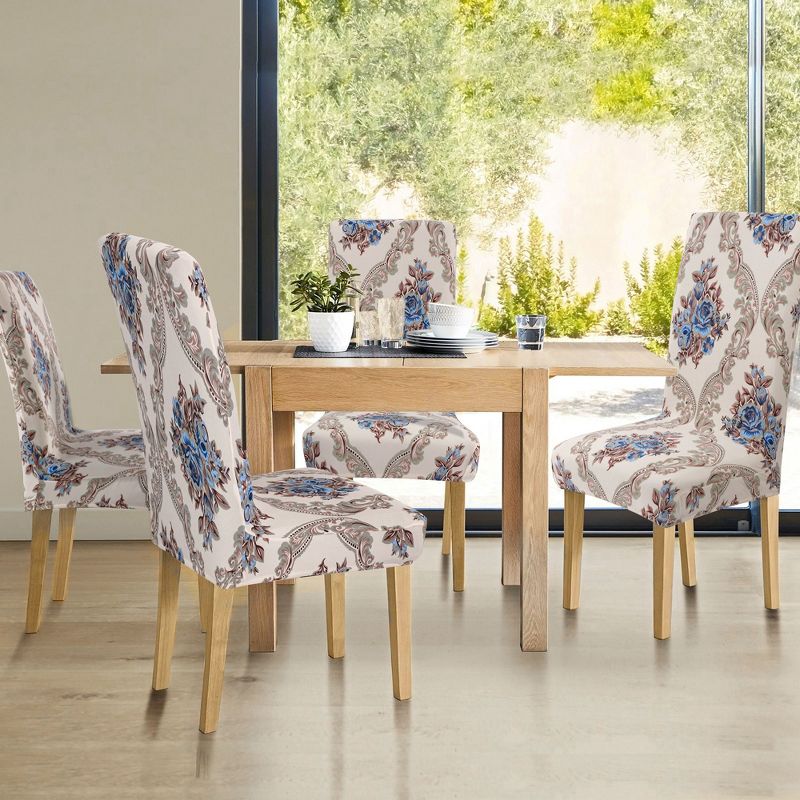 1 Pc Polyester Stretch Dining Chair Slipcovers Multicolored  - PiccoCasa