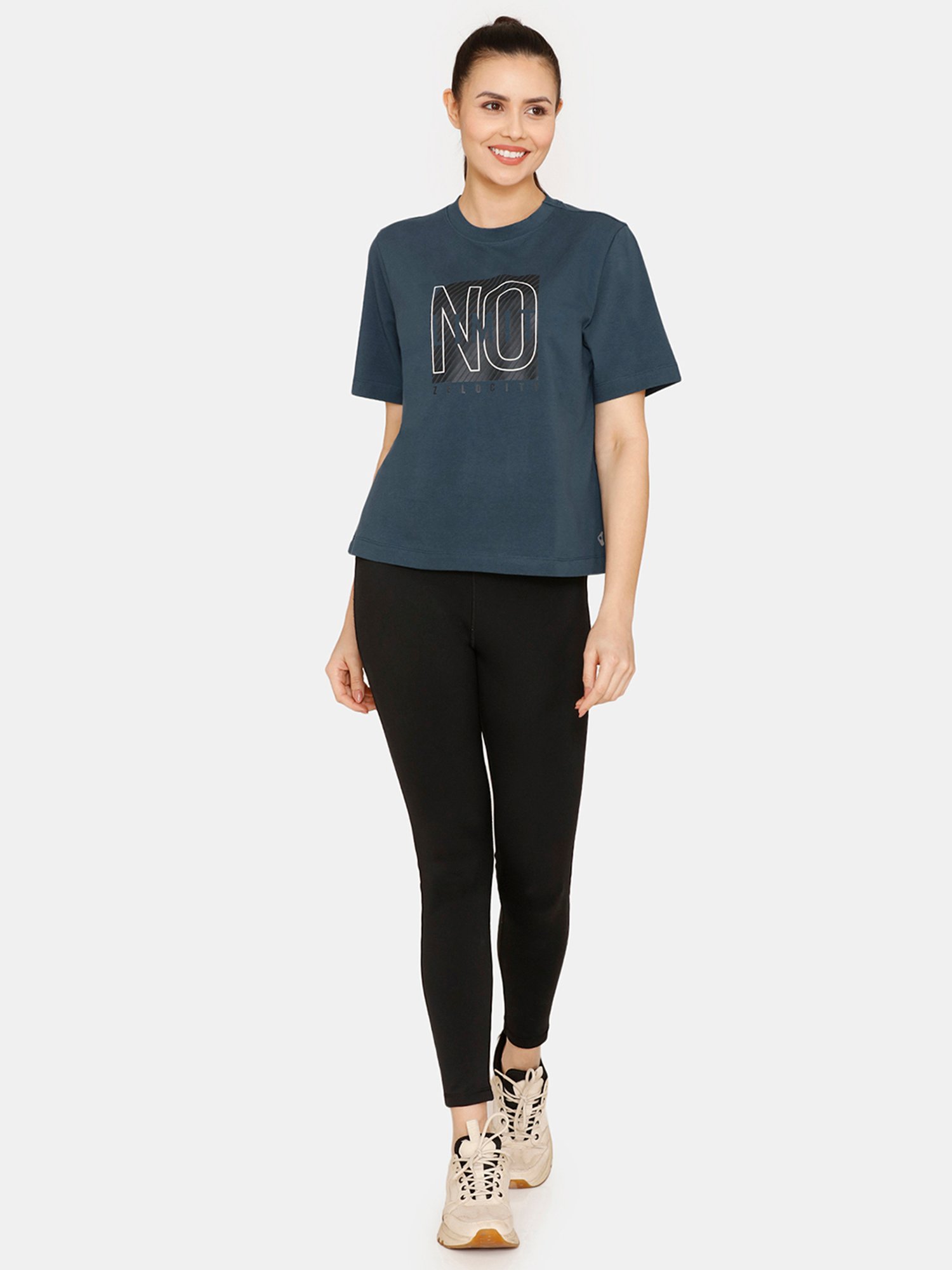 Zelocity by Zivame Blue Printed T-Shirt