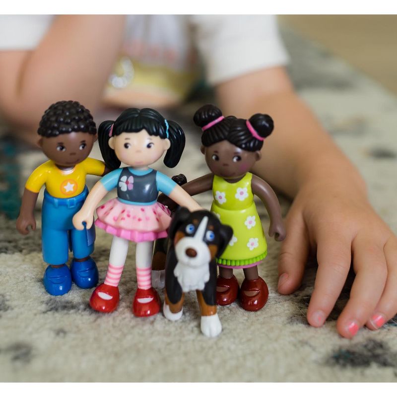 HABA Little Friends Lara - 4" Bendy Doll Figure with Black Pigtails