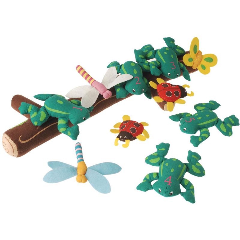 Marvel Education Co Five Green and Speckled Frogs Puppet and Props, set of 11