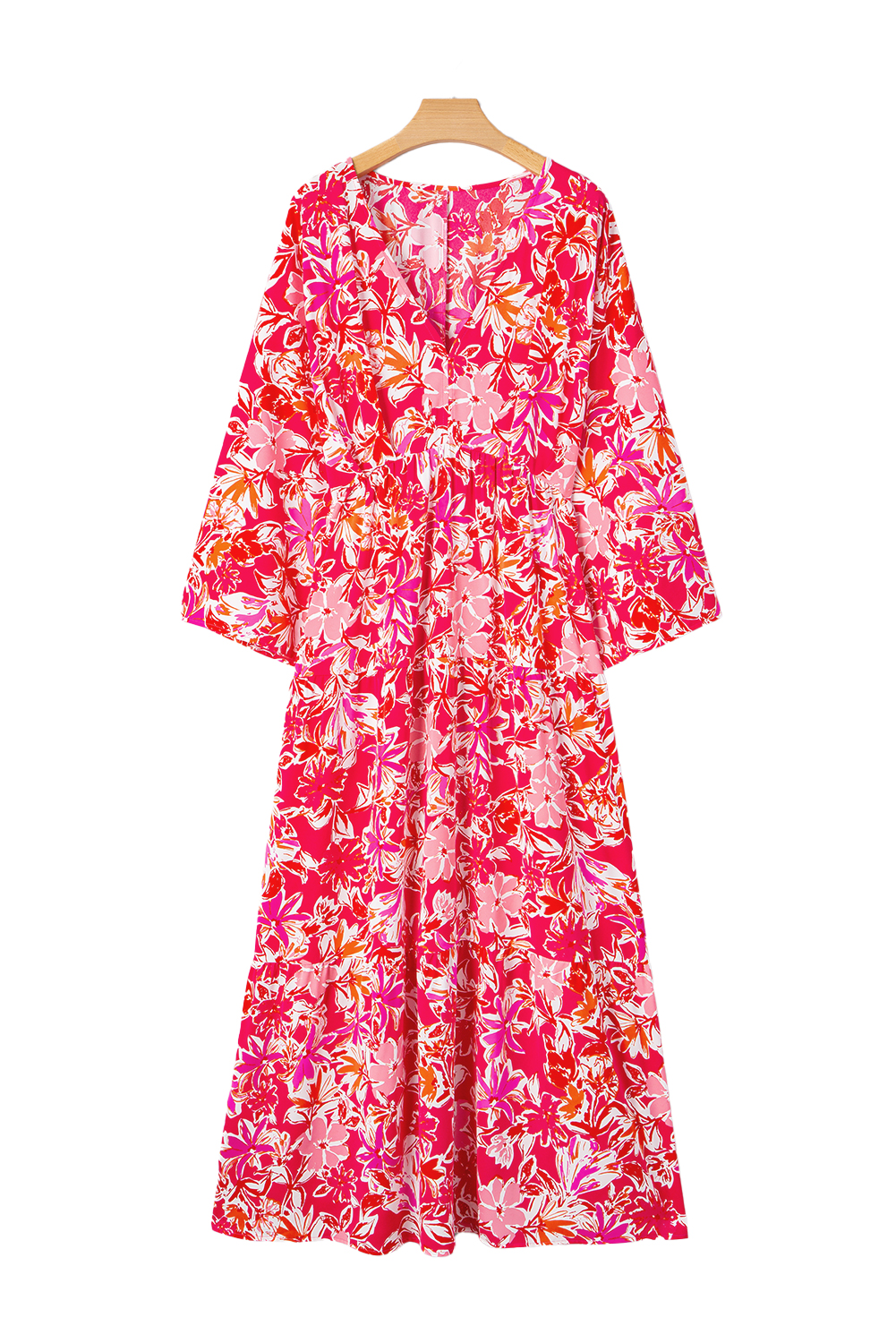 Black Leopard Patchwork Split Neck Ruffle Plus Size Dress