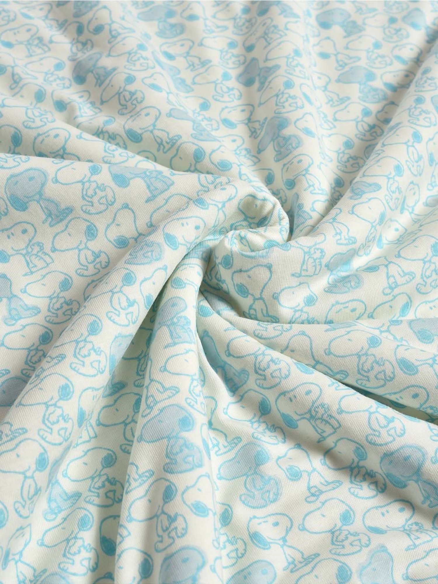 MiArcus Peanuts Snoopy Blue Cotton 160 GSM Knitted Baby Blanket