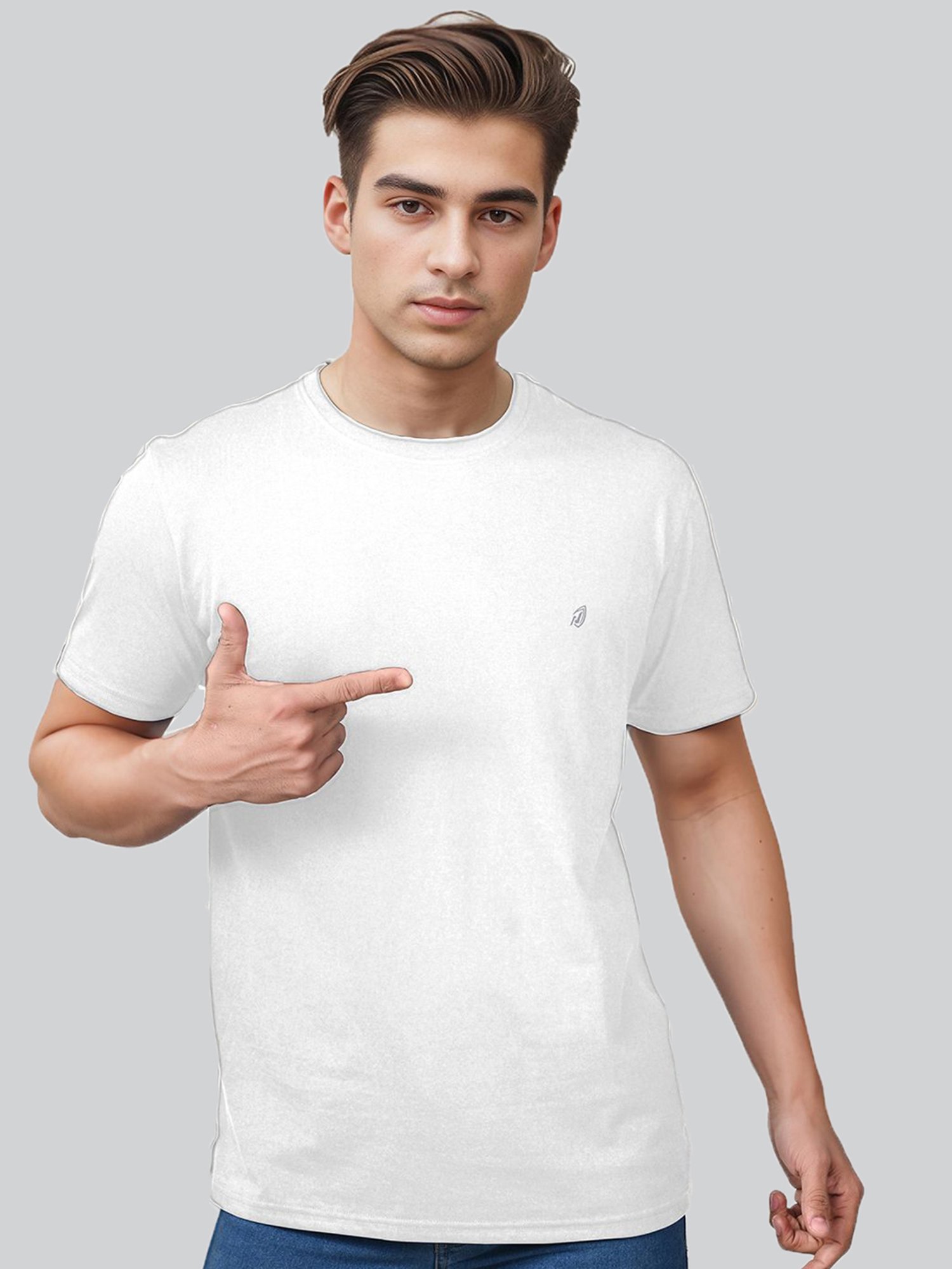 Lux Nitro Navy & White Regular Fit T-Shirt