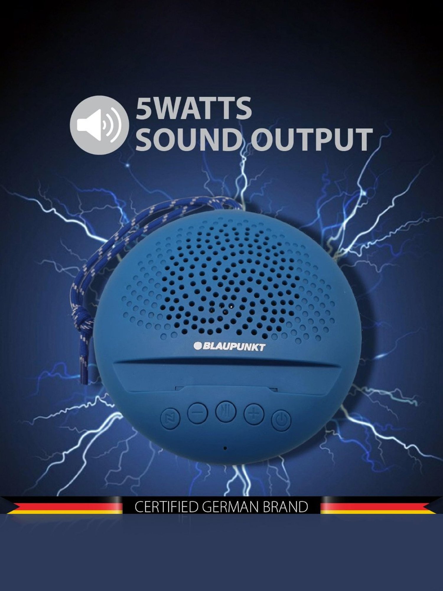 Blaupunkt BT03 Portable Wireless Bluetooth Speaker With Upto 6hrs Playtime (Blue)