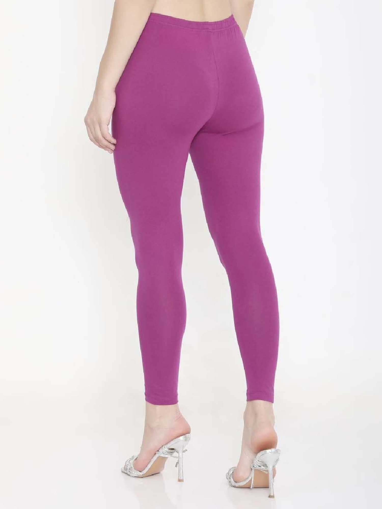 FEELINGS Purple Plain Leggings