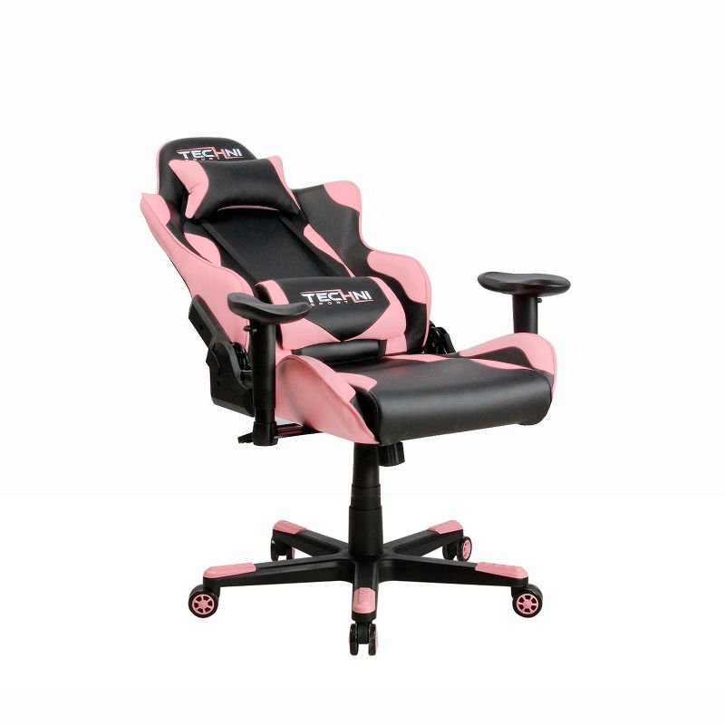 Ergonomic High Back Racer Style PC Gaming Chair Pink - Techni Sport