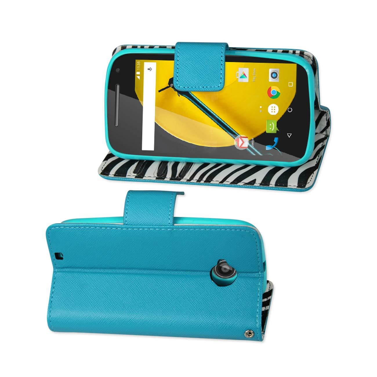 REIKO MOTOROLA MOTO E (2015) 3-IN-1 WALLET CASE IN BLUE