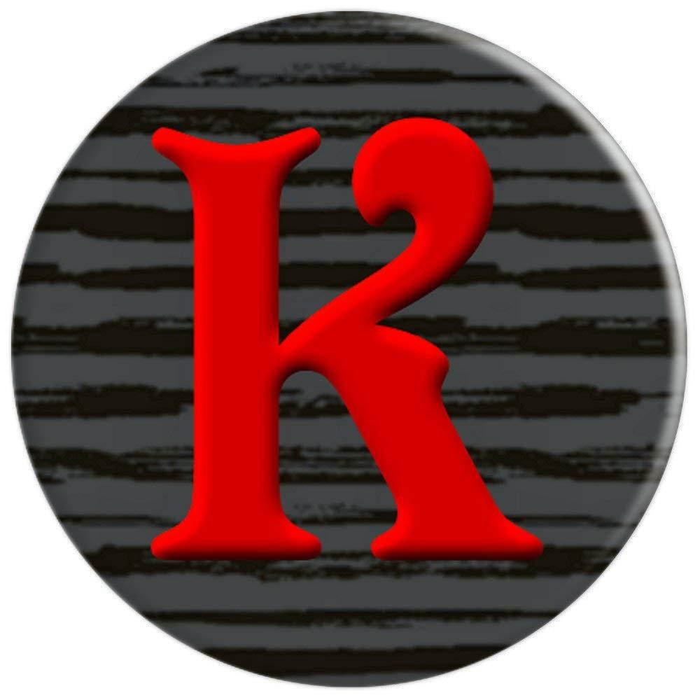 Initial K Monogram Alphabet Red Letter K Personalized PopSockets Grip and Stand for Phones and Tablets