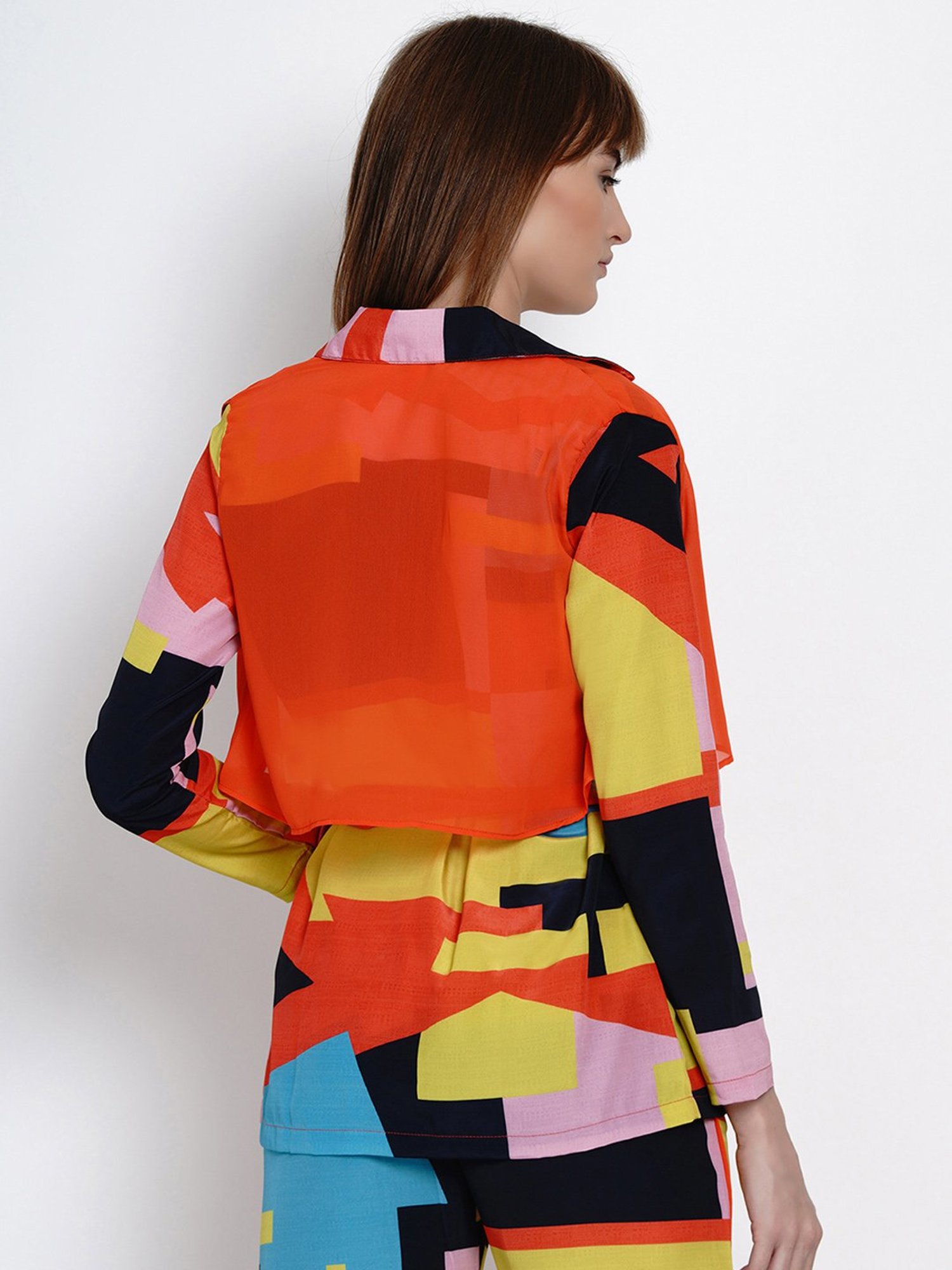 Erotissch Orange & Yellow Printed Lounge Jacket