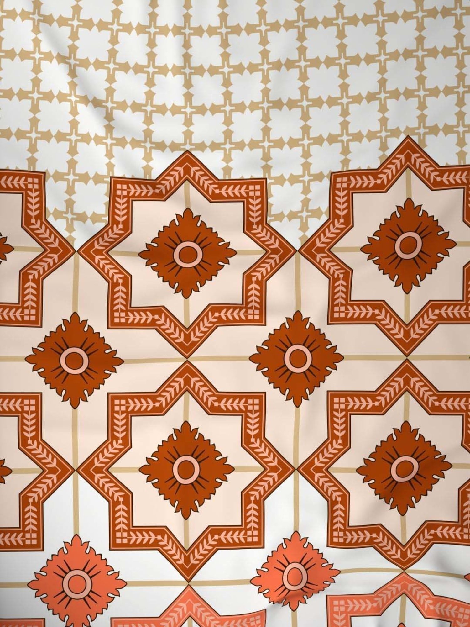 Raymond Home Shubham Orange 120 TC Cotton King Bedsheet with 2 Pillow Covers