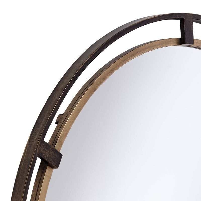 Uttermost Crest Bronze and Gold 34" Round Wall Mirror
