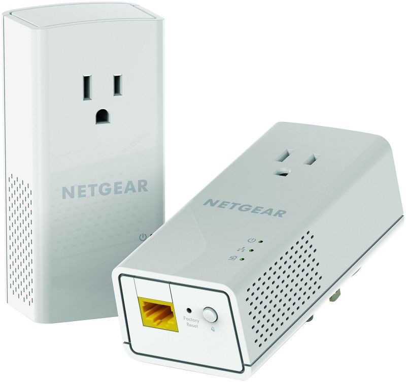 NETGEAR PowerLINE 1200 Mbps, 1 Gigabit Port with Pass-Through, Extra Outlet (...