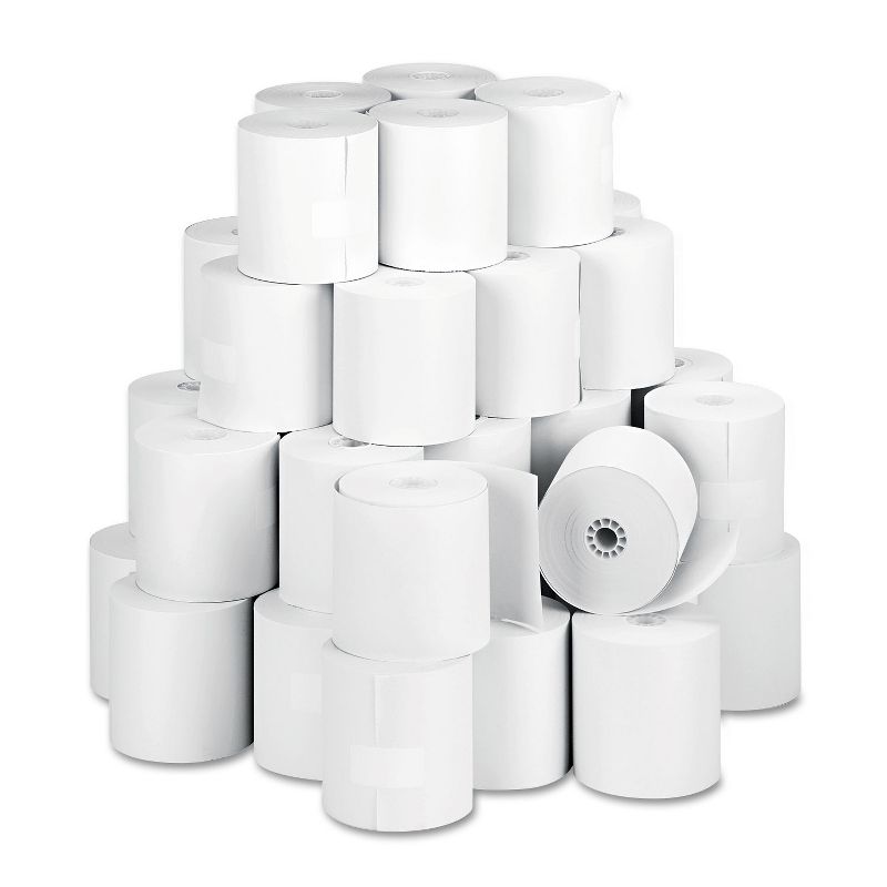 Iconex Impact Bond Paper Rolls, 3" x 150 ft, White, 50/Carton 90742238