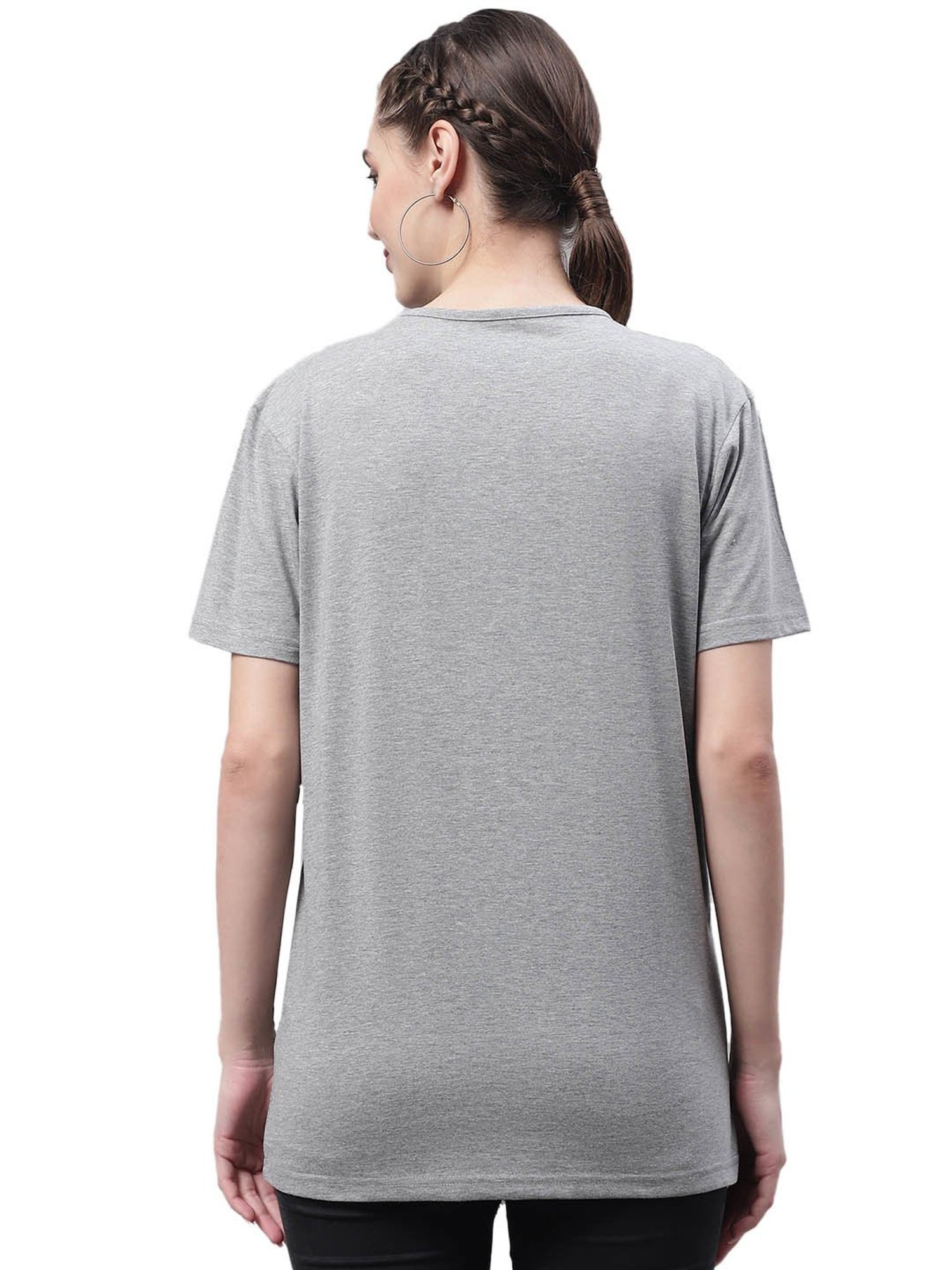 Vimal Jonney Grey Cotton Graphic Print T-Shirt