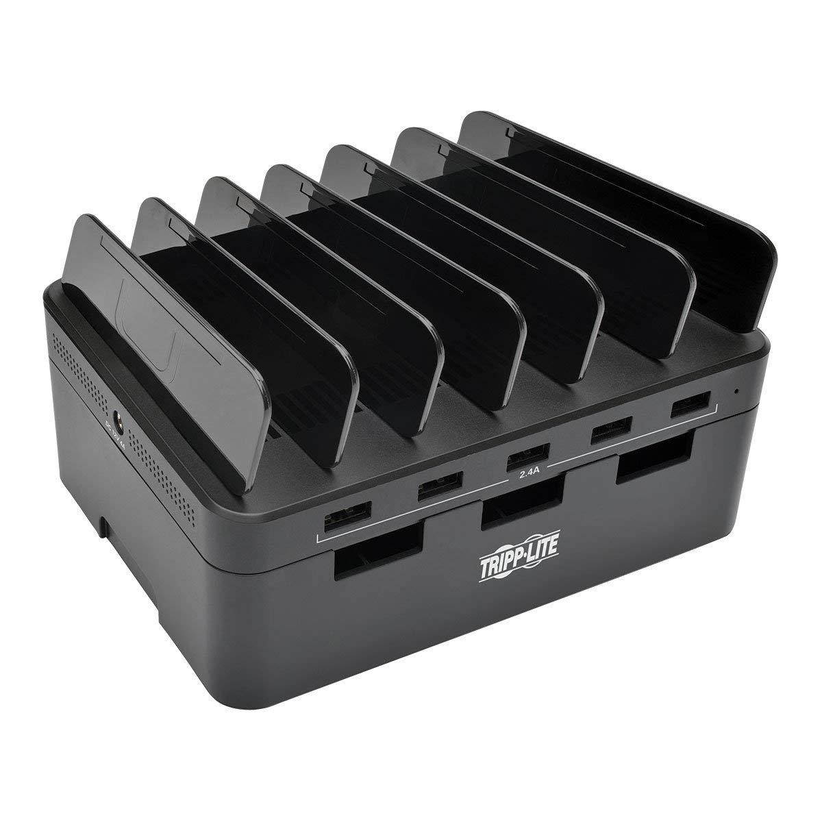 Tripp Lite 5-Port USB Fast Charging Station Hub & Device Storage Organizer 12V 4A 48W Output for Tablets, Smartphones, iPad (U280-005-ST)