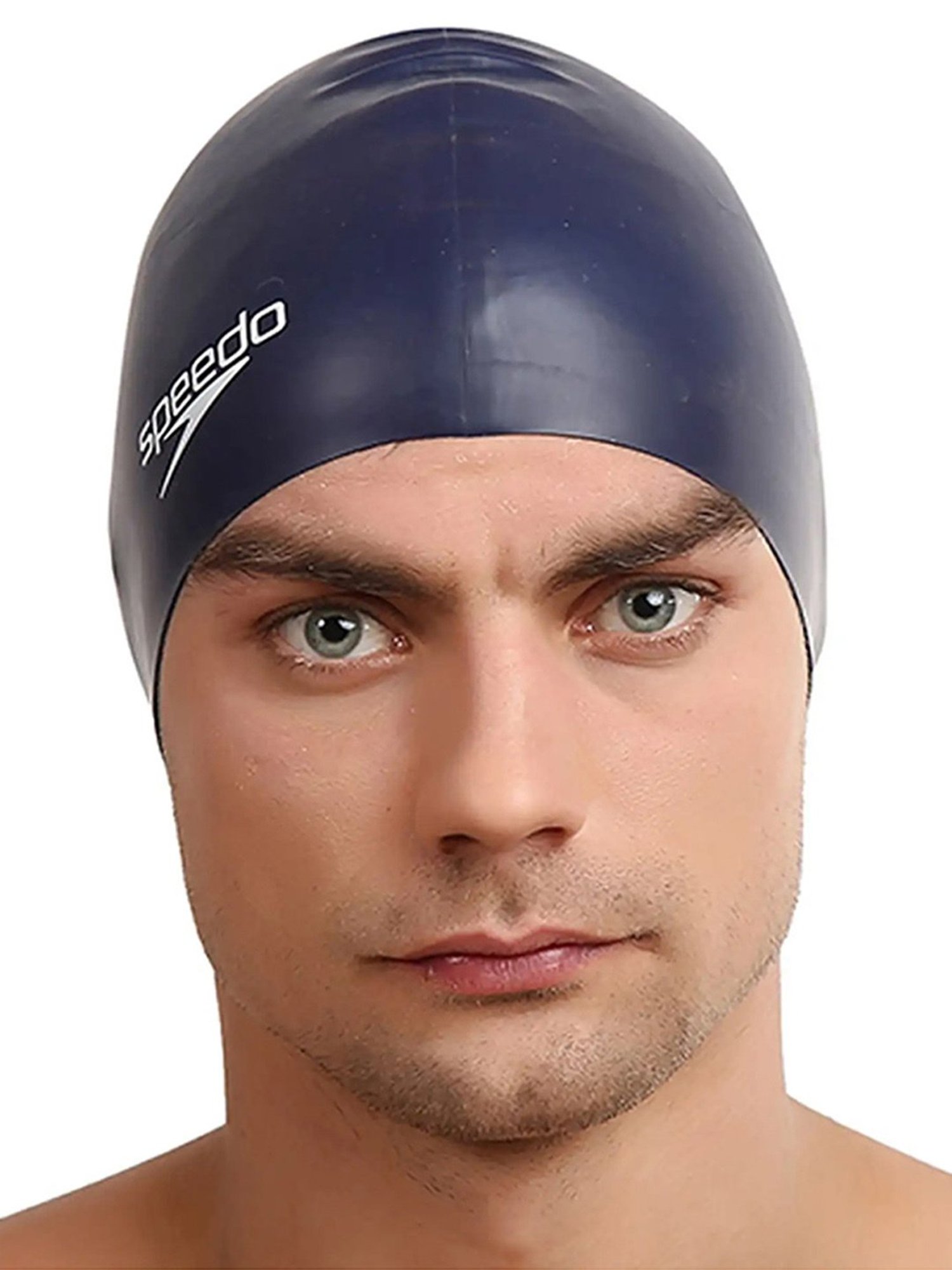 Speedo Unisex Flat Silicone Swim Cap (Navy)