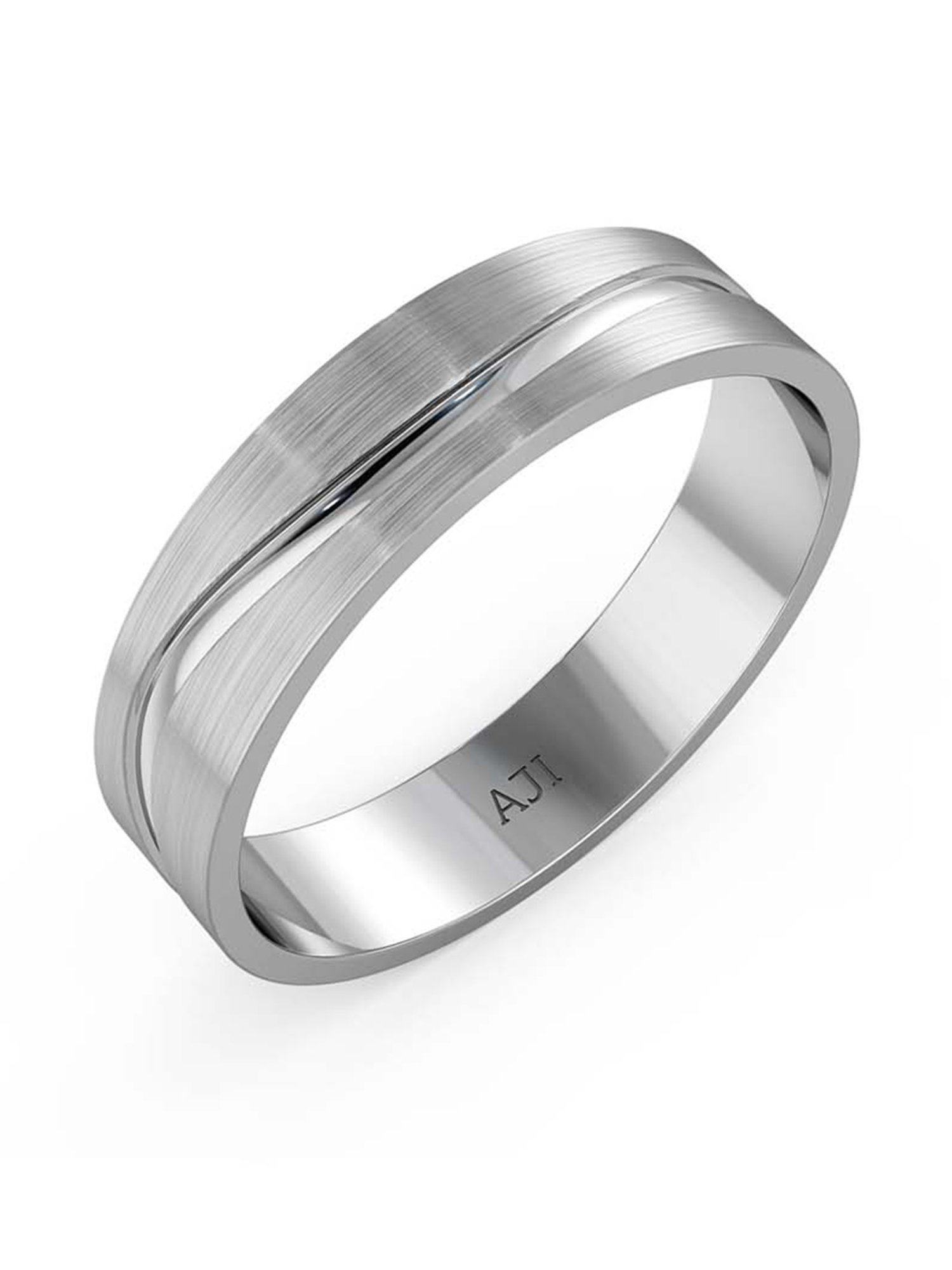 Joyalukkas Polished Extravagant Men's Platinum Ring