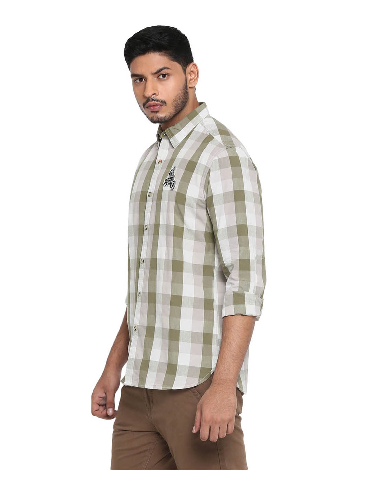 Kuons Avenue Cobalt Blue Slim Fit Denim Shirt