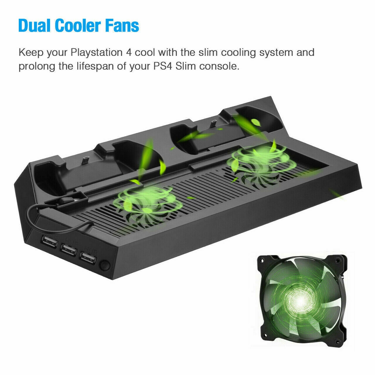 PS4 Cooling Ston Vertical Stand 2 Controller Charging Dock For PlaySton 4